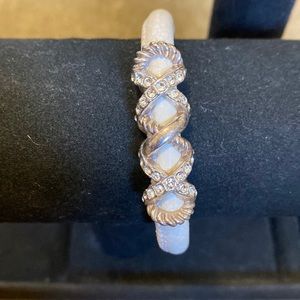 Brighton Woodstock white leather bracelet